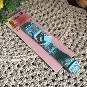 Paris Hilton Blue Glitter Dog Collar Size M